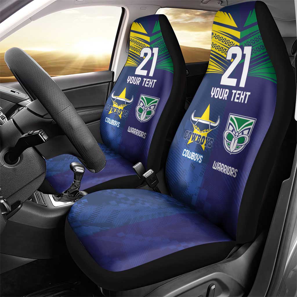 Custom Warriors-Cowboys Car Seat Cover Together Sporty Style