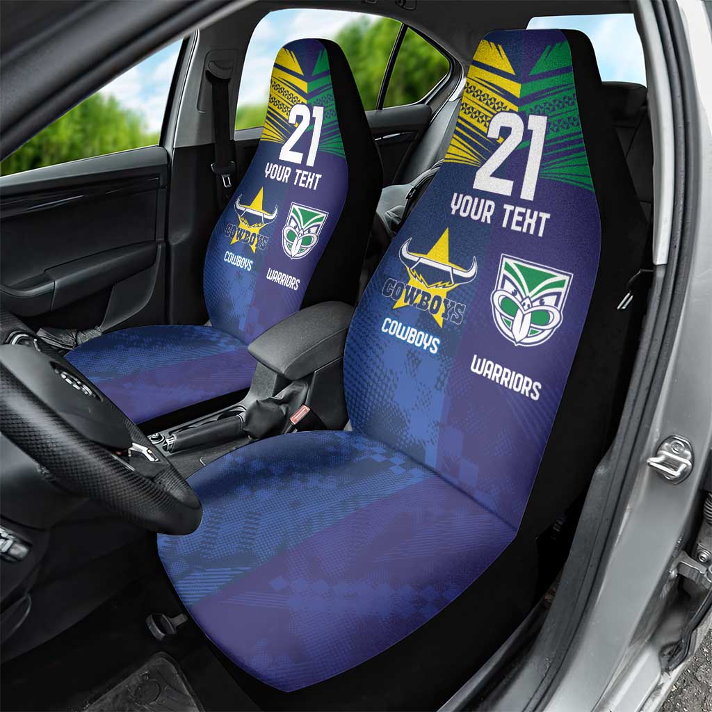 Custom Warriors-Cowboys Car Seat Cover Together Sporty Style