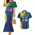 Custom Warriors-Cowboys Couples Matching Mermaid Dress and Hawaiian Shirt Together Sporty Style