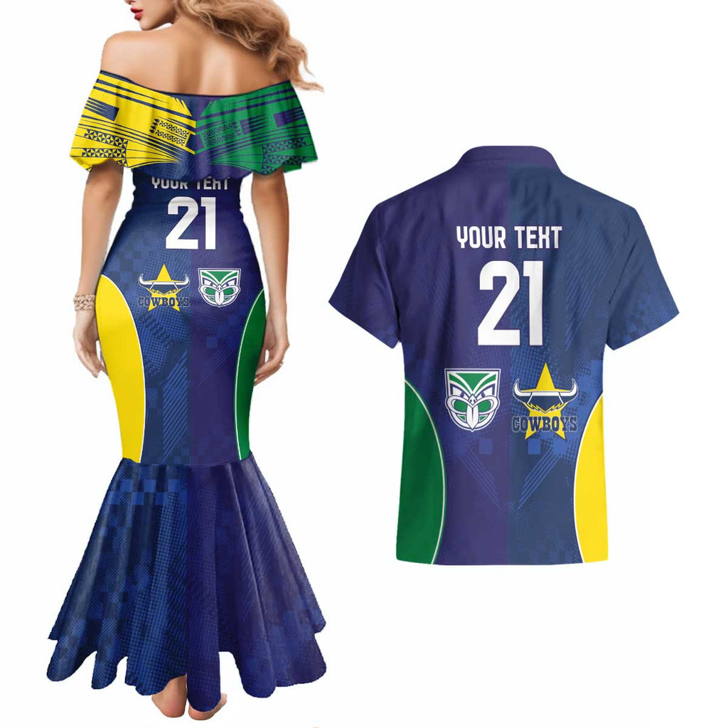 Custom Warriors-Cowboys Couples Matching Mermaid Dress and Hawaiian Shirt Together Sporty Style