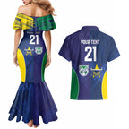 Custom Warriors-Cowboys Couples Matching Mermaid Dress and Hawaiian Shirt Together Sporty Style