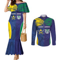Custom Warriors-Cowboys Couples Matching Mermaid Dress and Long Sleeve Button Shirt Together Sporty Style