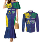 Custom Warriors-Cowboys Couples Matching Mermaid Dress and Long Sleeve Button Shirt Together Sporty Style