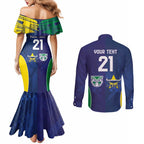 Custom Warriors-Cowboys Couples Matching Mermaid Dress and Long Sleeve Button Shirt Together Sporty Style