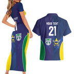 Custom Warriors-Cowboys Couples Matching Short Sleeve Bodycon Dress and Hawaiian Shirt Together Sporty Style