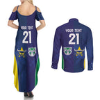 Custom Warriors-Cowboys Couples Matching Summer Maxi Dress and Long Sleeve Button Shirt Together Sporty Style