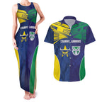 Custom Warriors-Cowboys Couples Matching Tank Maxi Dress and Hawaiian Shirt Together Sporty Style
