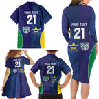 Custom Warriors-Cowboys Family Matching Long Sleeve Bodycon Dress and Hawaiian Shirt Together Sporty Style