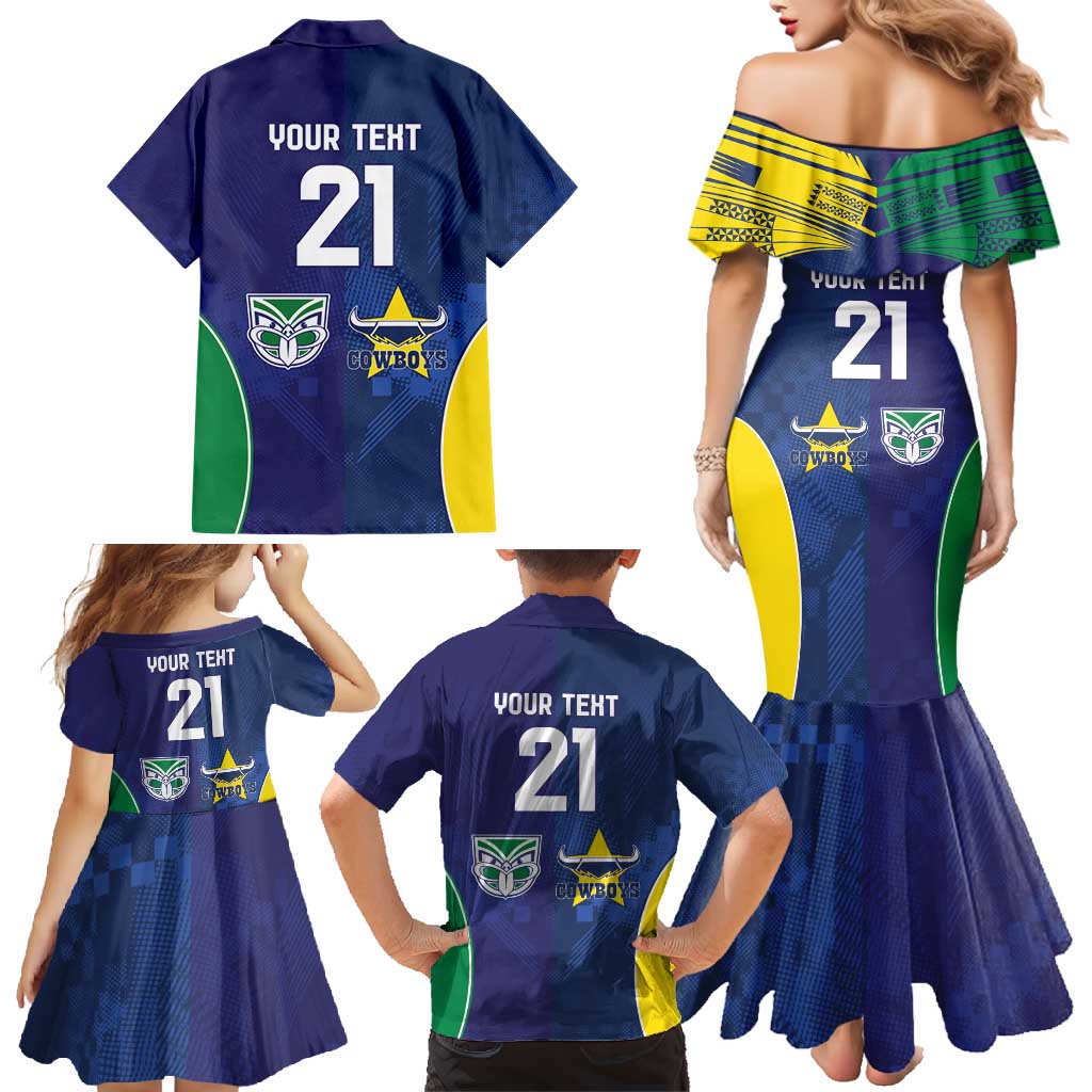 Custom Warriors-Cowboys Family Matching Mermaid Dress and Hawaiian Shirt Together Sporty Style