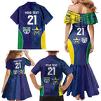 Custom Warriors-Cowboys Family Matching Mermaid Dress and Hawaiian Shirt Together Sporty Style