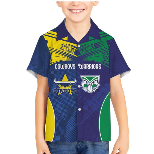 Custom Warriors-Cowboys Family Matching Mermaid Dress and Hawaiian Shirt Together Sporty Style