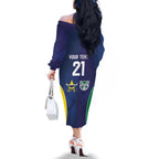 Custom Warriors-Cowboys Family Matching Off The Shoulder Long Sleeve Dress and Hawaiian Shirt Together Sporty Style