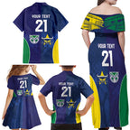 Custom Warriors-Cowboys Family Matching Off Shoulder Maxi Dress and Hawaiian Shirt Together Sporty Style