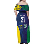 Custom Warriors-Cowboys Family Matching Off Shoulder Maxi Dress and Hawaiian Shirt Together Sporty Style