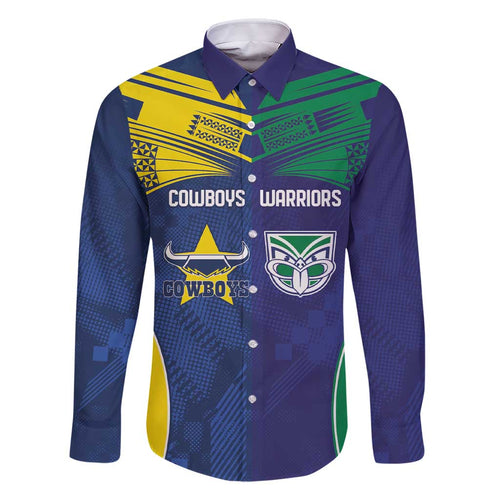 Custom Warriors-Cowboys Family Matching Short Sleeve Bodycon Dress and Hawaiian Shirt Together Sporty Style