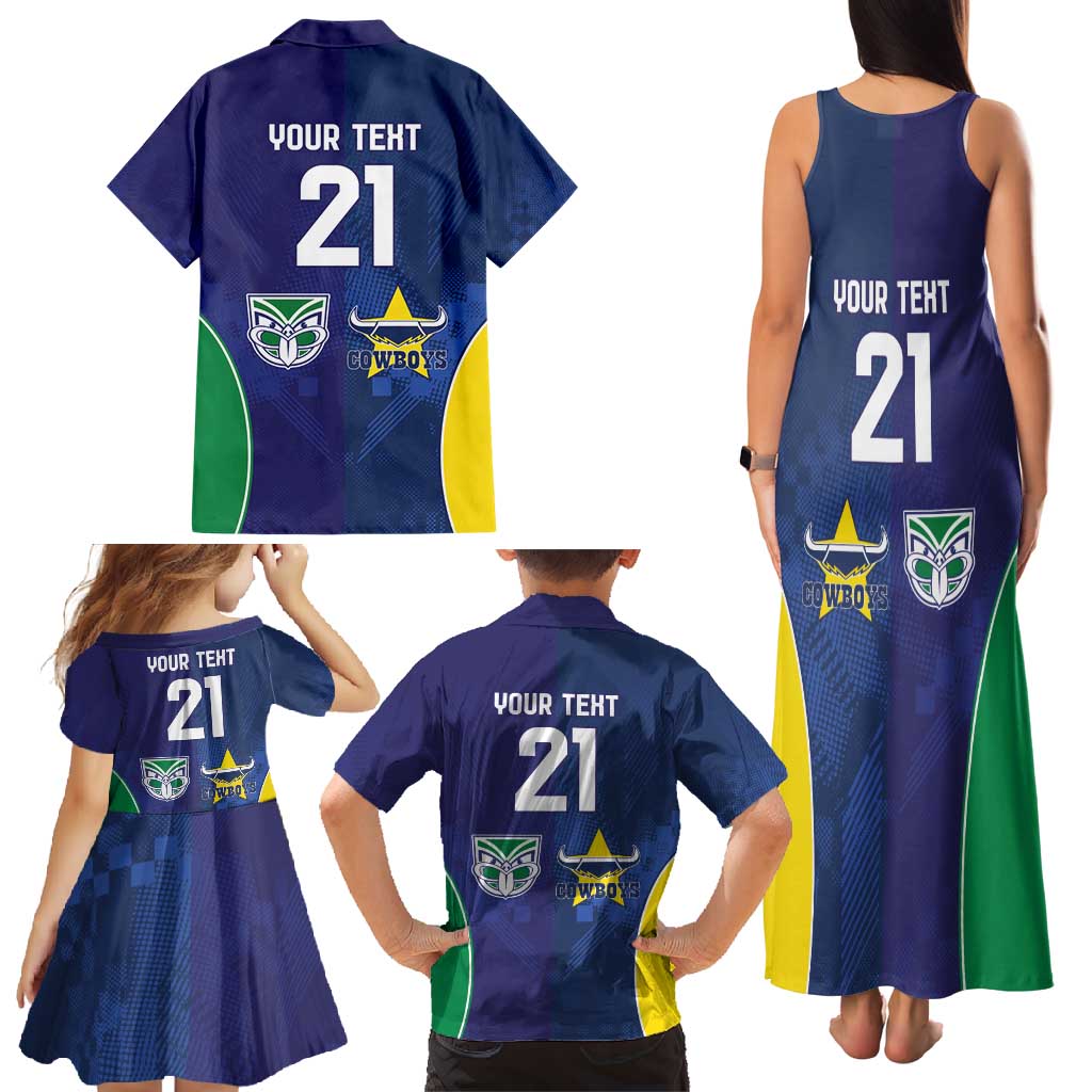 Custom Warriors-Cowboys Family Matching Tank Maxi Dress and Hawaiian Shirt Together Sporty Style