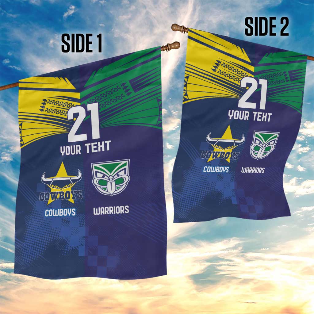Custom Warriors-Cowboys Garden Flag Together Sporty Style