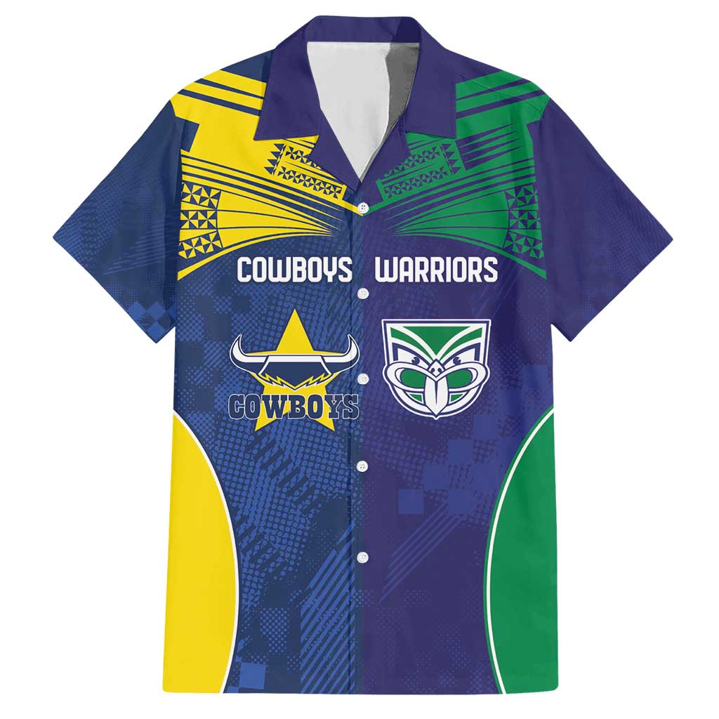 Custom Warriors-Cowboys Hawaiian Shirt Together Sporty Style