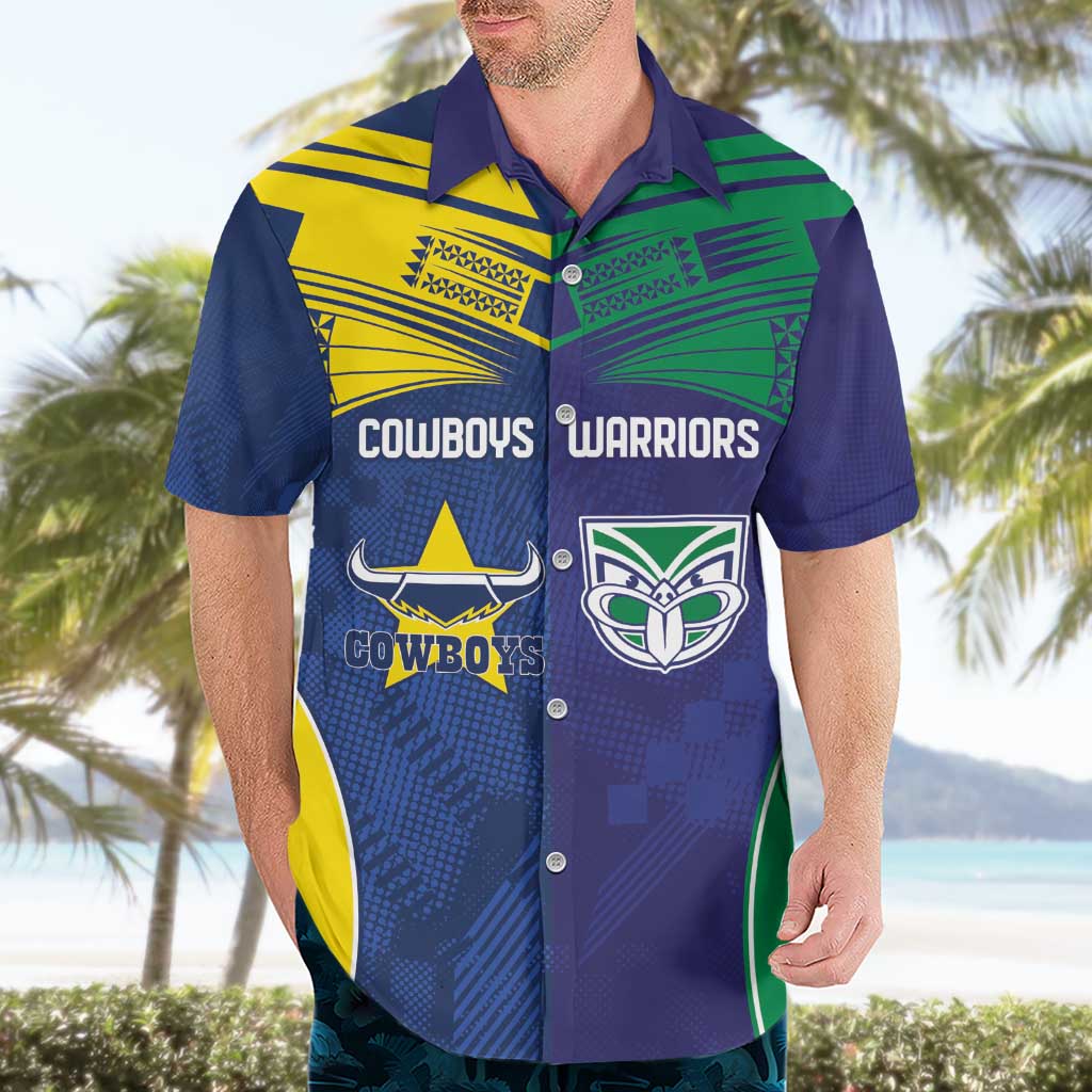 Custom Warriors-Cowboys Hawaiian Shirt Together Sporty Style