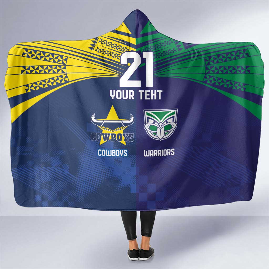 Custom Warriors-Cowboys Hooded Blanket Together Sporty Style