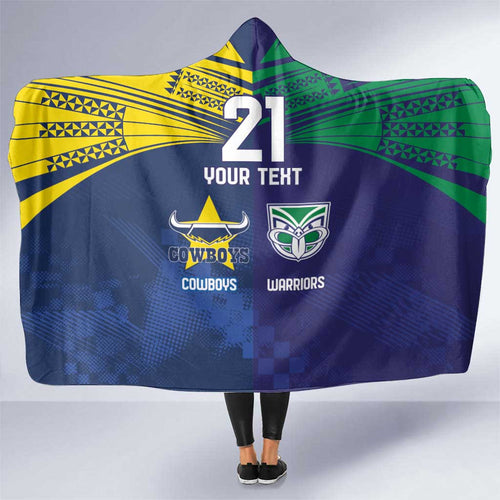Custom Warriors-Cowboys Hooded Blanket Together Sporty Style