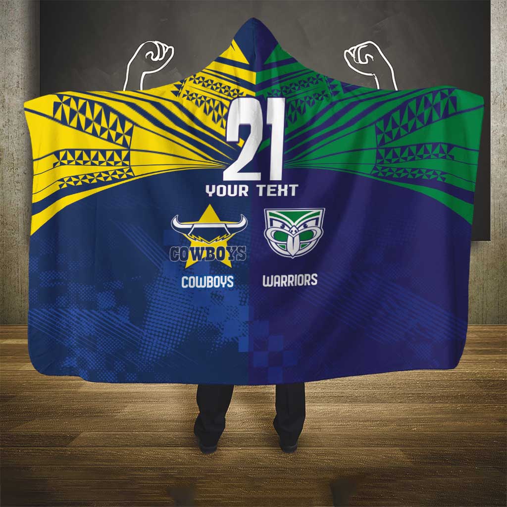 Custom Warriors-Cowboys Hooded Blanket Together Sporty Style