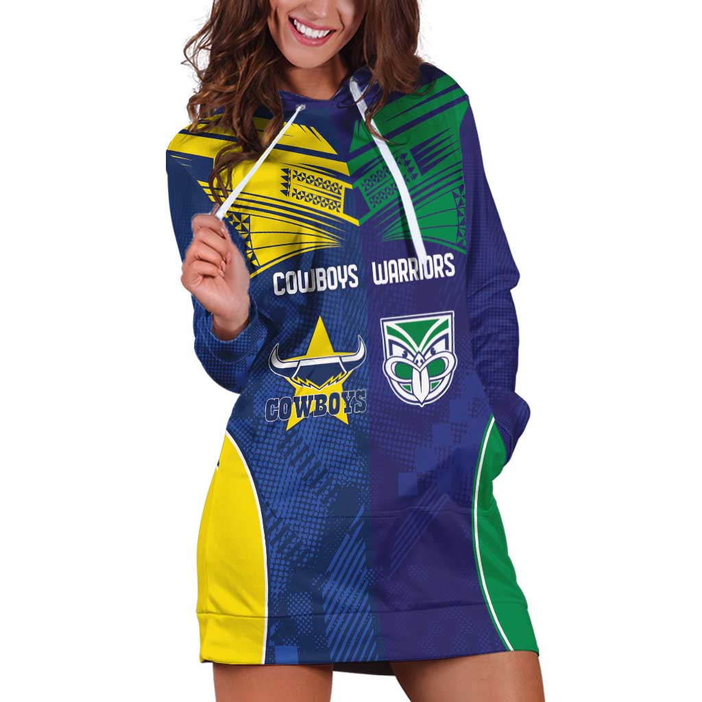 Custom Warriors-Cowboys Hoodie Dress Together Sporty Style