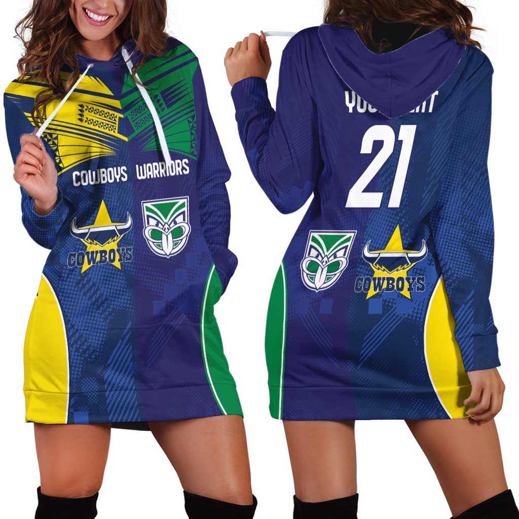 Custom Warriors-Cowboys Hoodie Dress Together Sporty Style