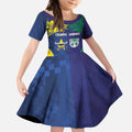 Custom Warriors-Cowboys Kid Short Sleeve Dress Together Sporty Style