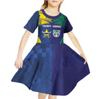 Custom Warriors-Cowboys Kid Short Sleeve Dress Together Sporty Style