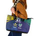 Custom Warriors-Cowboys Leather Tote Bag Together Sporty Style