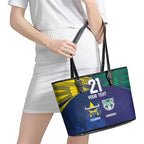 Custom Warriors-Cowboys Leather Tote Bag Together Sporty Style