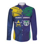 Custom Warriors-Cowboys Long Sleeve Button Shirt Together Sporty Style
