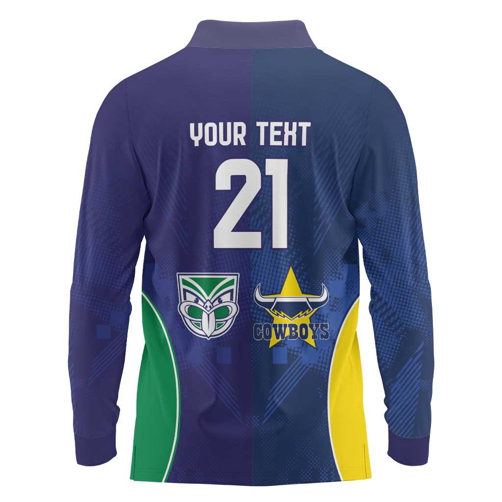Custom Warriors-Cowboys Long Sleeve Polo Shirt Together Sporty Style
