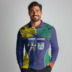 Custom Warriors-Cowboys Long Sleeve Polo Shirt Together Sporty Style