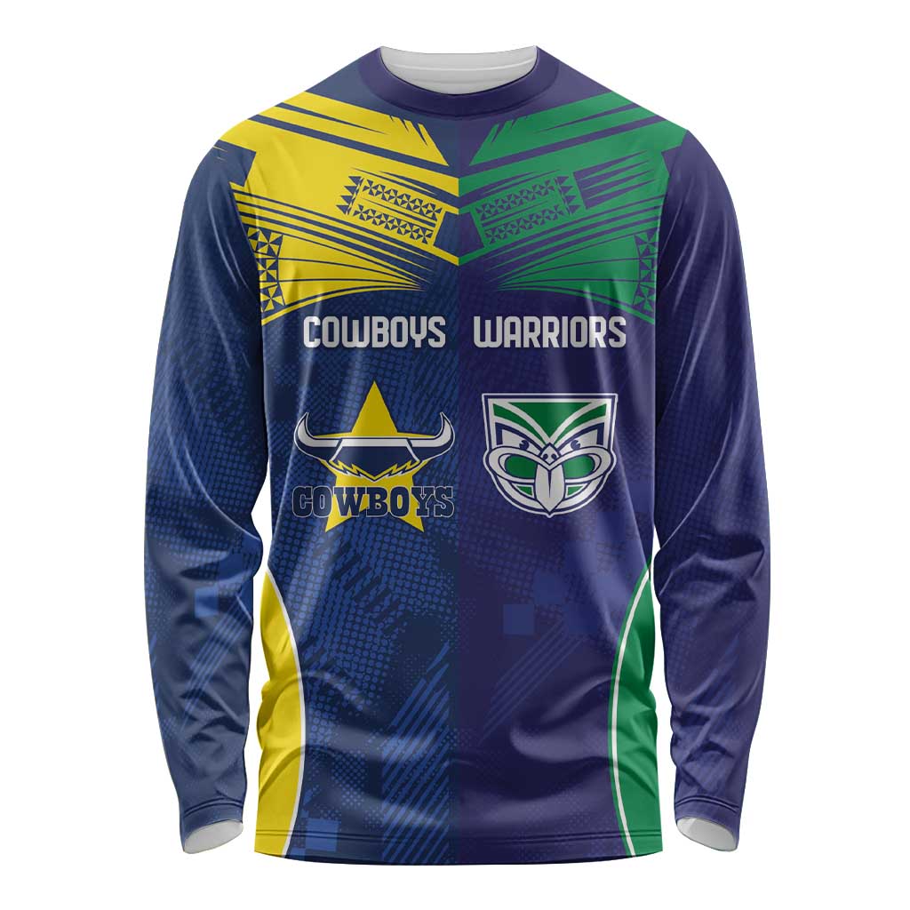 Custom Warriors-Cowboys Long Sleeve Shirt Together Sporty Style