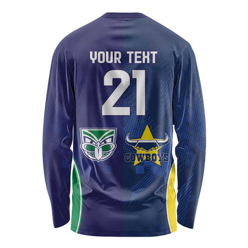 Custom Warriors-Cowboys Long Sleeve Shirt Together Sporty Style