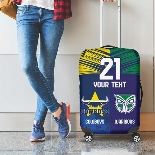 Custom Warriors-Cowboys Luggage Cover Together Sporty Style