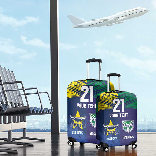 Custom Warriors-Cowboys Luggage Cover Together Sporty Style