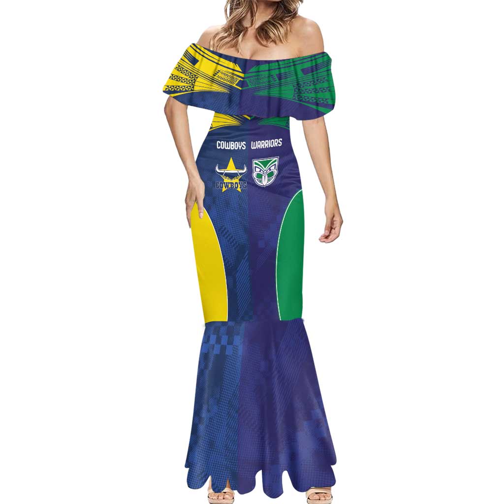 Custom Warriors-Cowboys Mermaid Dress Together Sporty Style