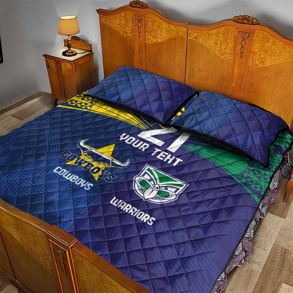 Custom Warriors-Cowboys Quilt Bed Set Together Sporty Style