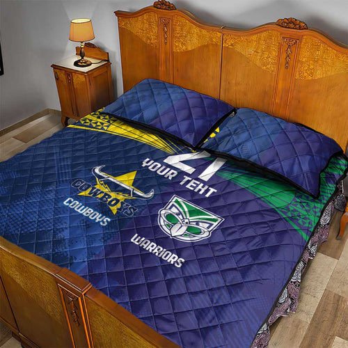 Custom Warriors-Cowboys Quilt Bed Set Together Sporty Style