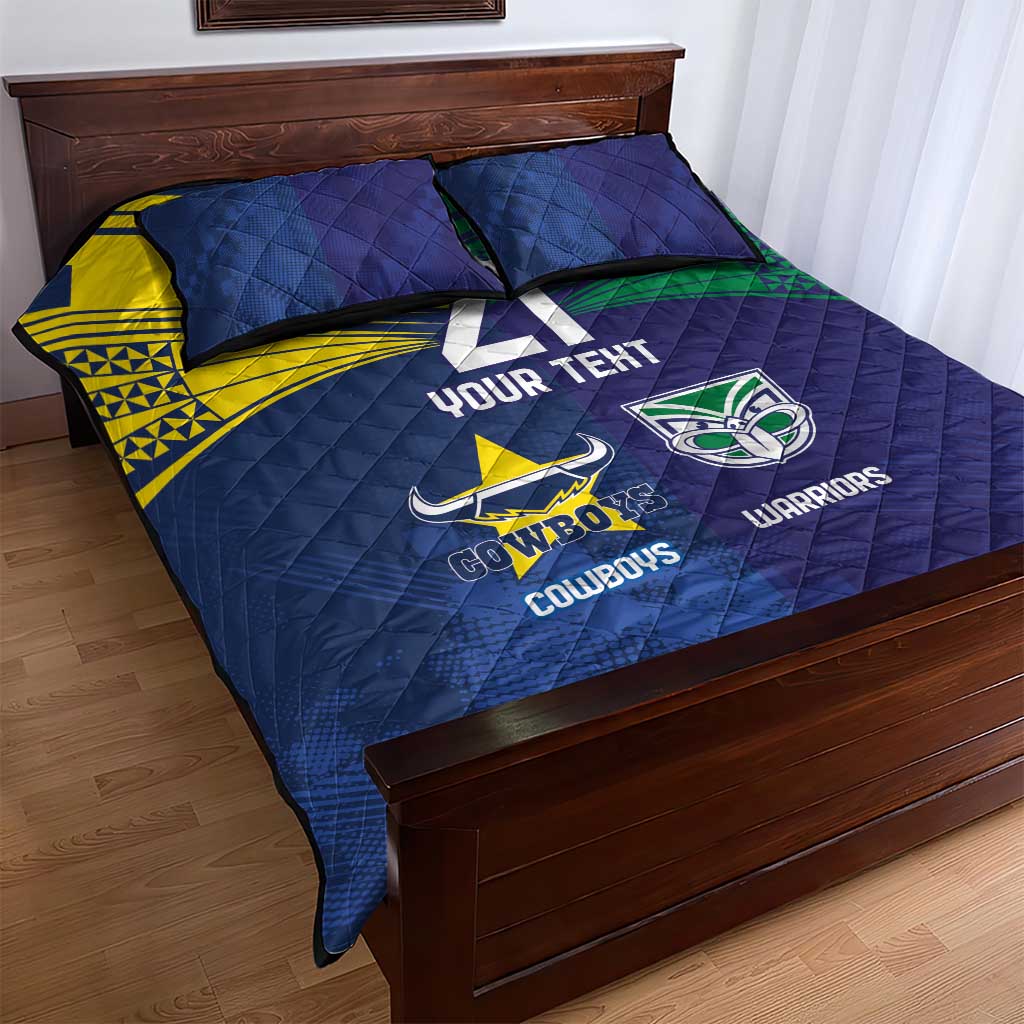 Custom Warriors-Cowboys Quilt Bed Set Together Sporty Style