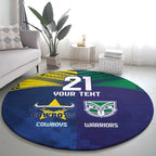 Custom Warriors-Cowboys Round Carpet Together Sporty Style