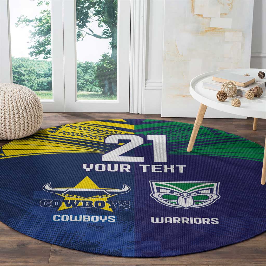 Custom Warriors-Cowboys Round Carpet Together Sporty Style