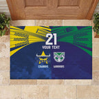 Custom Warriors-Cowboys Rubber Doormat Together Sporty Style