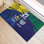 Custom Warriors-Cowboys Rubber Doormat Together Sporty Style