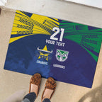 Custom Warriors-Cowboys Rubber Doormat Together Sporty Style