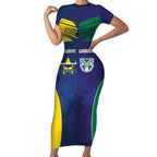 Custom Warriors-Cowboys Short Sleeve Bodycon Dress Together Sporty Style