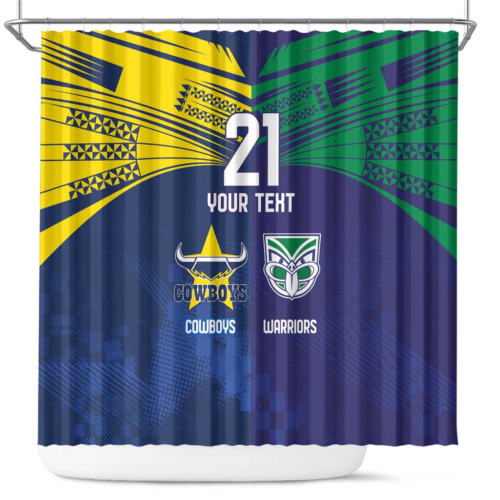 Custom Warriors-Cowboys Shower Curtain Together Sporty Style